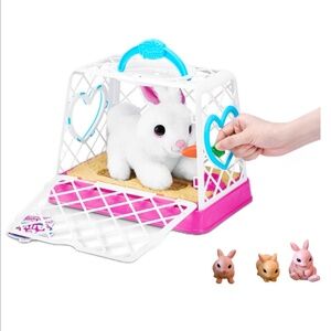 Pets Alive Mama Bunny & Baby Surprise Electronic Plush w/ Cage & Babies